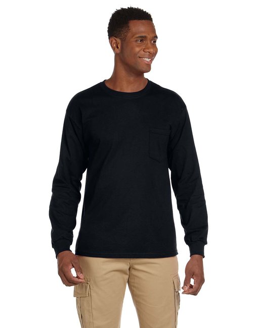 g241 Adult Ultra Cotton® Long-Sleeve Pocket T-Shirt
