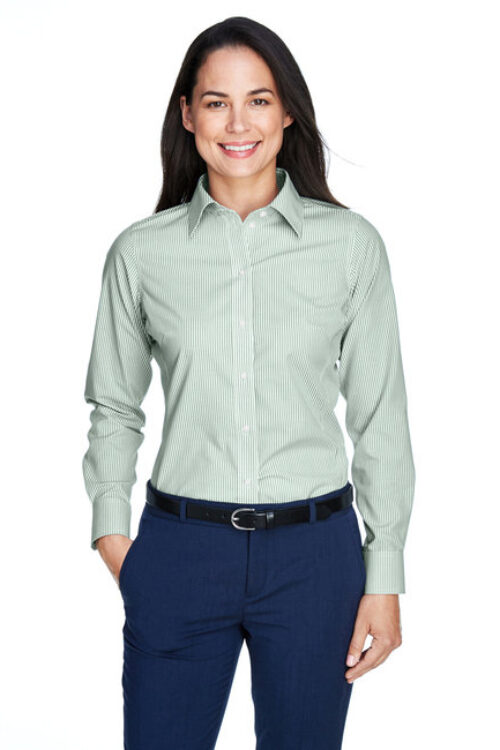 D645W Ladies’ Crown Woven Collection® Banker Stripe