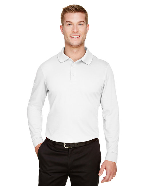DG20L CrownLux Performance¿ Men's Plaited Long Sleeve Polo