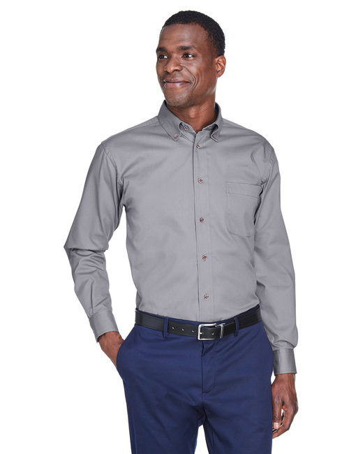 M500 Men's Easy Blend¿ Long-Sleeve Twill Shirt with Stain-Release
