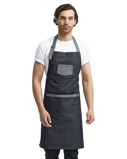 rp127 Unisex Domain Contrast Denim Bib Apron
